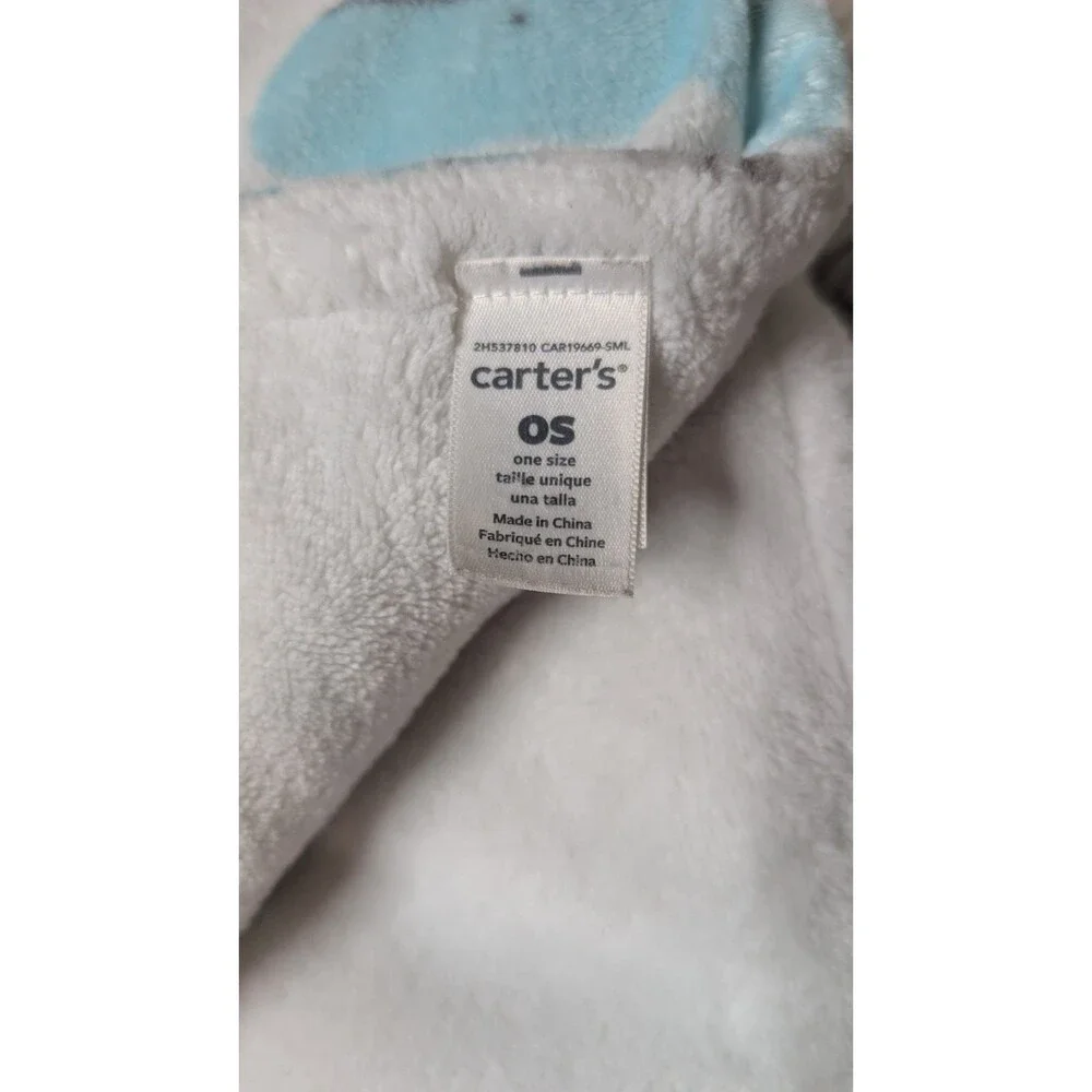 Carters Aqua Blue Gray Whales Ocean Soft Baby Security Blanket 28X38 2019